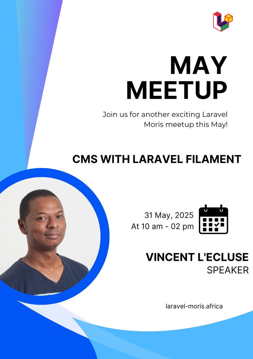 laravelphpmoris's tweet image. 🔥 Meet our May 31st Laravel Moris speaker: Vincent L&apos;Ecluse
🎓 Certified Magento Dev &amp;amp; Laravel content creator
🎤 Talk: CMS with Laravel Filament
📍 UoT graduate, skilled in LAMP, APIs, MySQL
🎟️ RSVP: meetup.com/laravel-moris/…
#LaravelMoris #Laravel #FilamentPHP #PHPMauritius