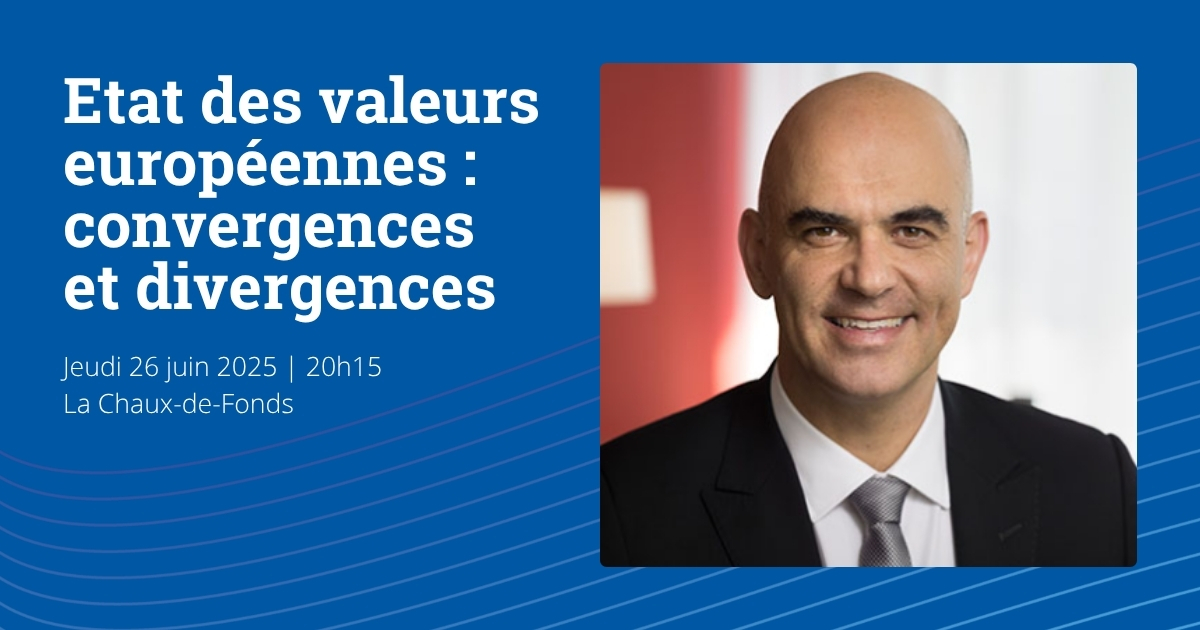 Europäische Bewegung • Mouvement européen 🇨🇭🇪🇺 (@europch) on Twitter photo 📣 Conférence d'<a href="/alain_berset/">Alain Berset</a>, ex-président de la Confédération et secrétaire général du Conseil de l’Europe <a href="/CoE_fr/">Conseil de l'Europe</a>
🗓️ 26 juin 2025, 20h15
📍 La Chaux-de-Fonds
🔒 Places limitées! Plus d'infos sur europe.ch/event/etat-des…
#ChezMoiCestlEurope #NousEuropéennes #NousEuropéens 📣 Conférence d'<a href="/alain_berset/">Alain Berset</a>, ex-président de la Confédération et secrétaire général du Conseil de l’Europe <a href="/CoE_fr/">Conseil de l'Europe</a>
🗓️ 26 juin 2025, 20h15
📍 La Chaux-de-Fonds
🔒 Places limitées! Plus d'infos sur europe.ch/event/etat-des…
#ChezMoiCestlEurope #NousEuropéennes #NousEuropéens