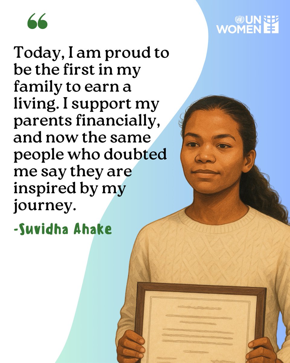 unwomenindia's tweet image. 💬 &quot;Every girl deserves a chance in STEM.&quot; 👏

💡 Suvidha’s story, supported by Madhya Pradesh Govt &amp;amp; WeSTEM, shows how access to skills &amp;amp; hostels can transform lives. 

From fields to fixing circuits, she’s inspiring her village &amp;amp; beyond. 🚀

✨ #EmpowerWomen #STEMForAll