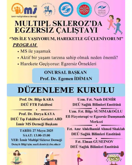 Dünya MS Günü etkinlikleri kapsamında Multipl Skleroz’da Egzersiz Çalıştayı bugün İzmir’de Gerçekleşiyor!

🗓️ 27 Mayıs
🕒 13:00 – 15:00
📍 İzmir Multipl Skleroz Derneği

Katılım ücretsizdir ve herkesin katılımına açıktır!

#DünyaMSgünü #MS #MultiplSkleroz #izmir #msguncel