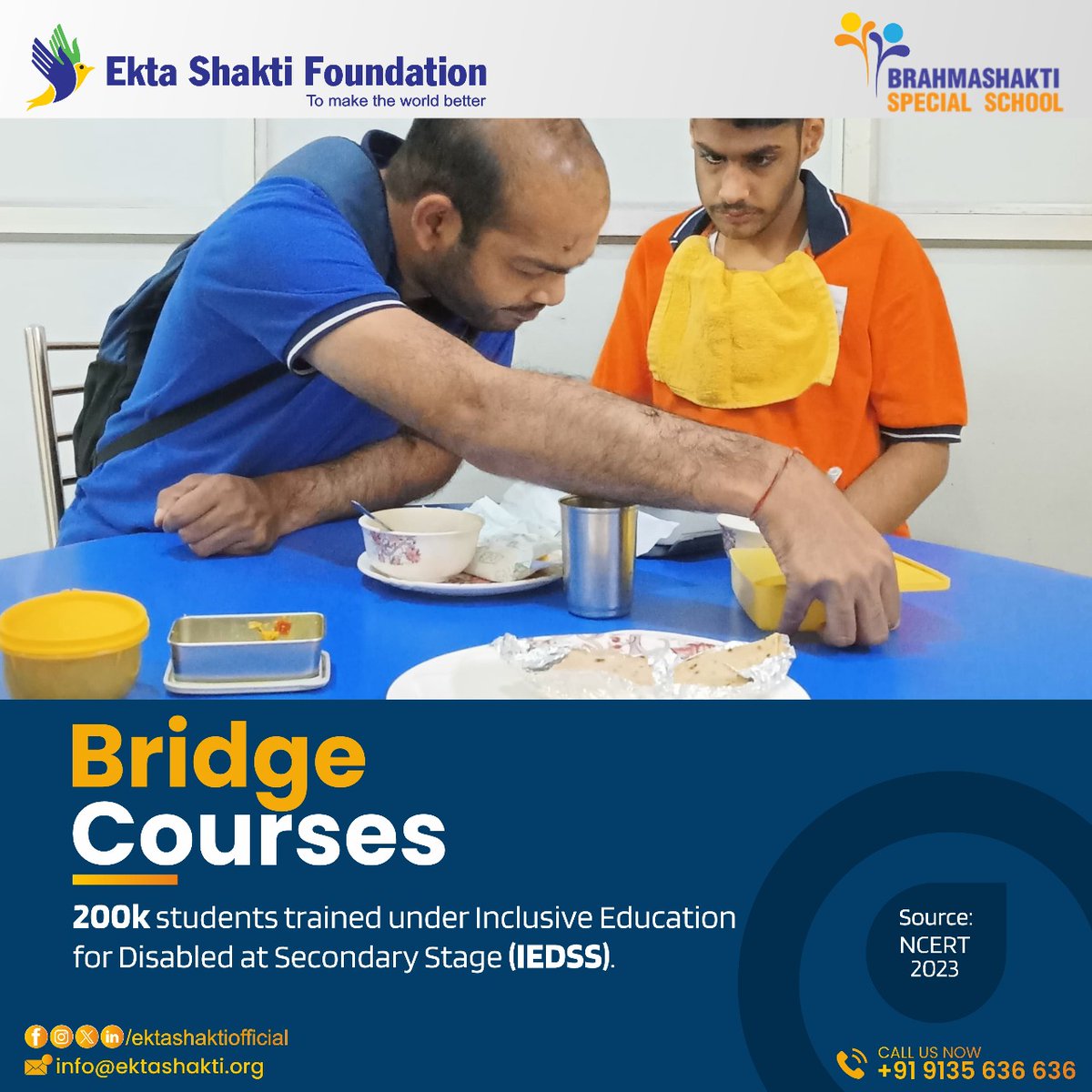 ekta_shakti's tweet image. Bridge courses - 200 thousand students trained under Inclusive Education for Disabled at Secondary Stage ( IEDSS ).

#specialchildren #physicallyabled #UniqueTalent #differentabilities #traininganddevelopment