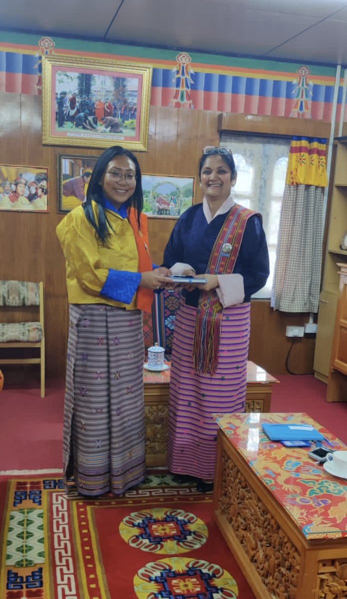 Ms. Rushnan Murtaza, the newly appointed UNICEF Representative to Bhutan called on the Hon’ble Lyonpo of the Ministry of Education and Skills Development yesterday. The meeting marked her first official engagement with the Minister since assuming office in April 2025.