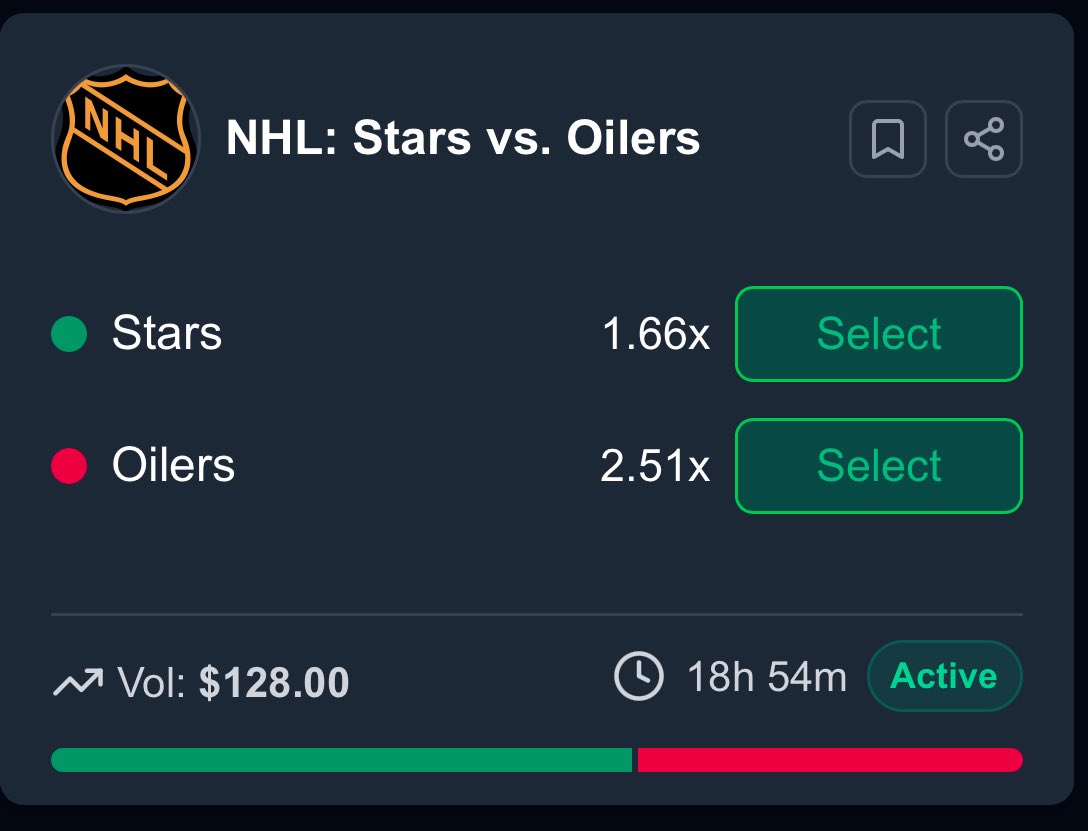 PredictBase's tweet photo. 🚨New #NHL markets are live !

Game 4: Stars vs. Oilers
Game 5: Panthers vs. Hurricanes

Place your predictions at https://t.co/cRMm4pZ65U

🎁 Want a FREE $5 Bet?

Comment your predictions below! 1 lucky person with the correct picks will win a $5 free bet!

#NHL #Stars #Oilers https://t.co/LDQFtKcT8G