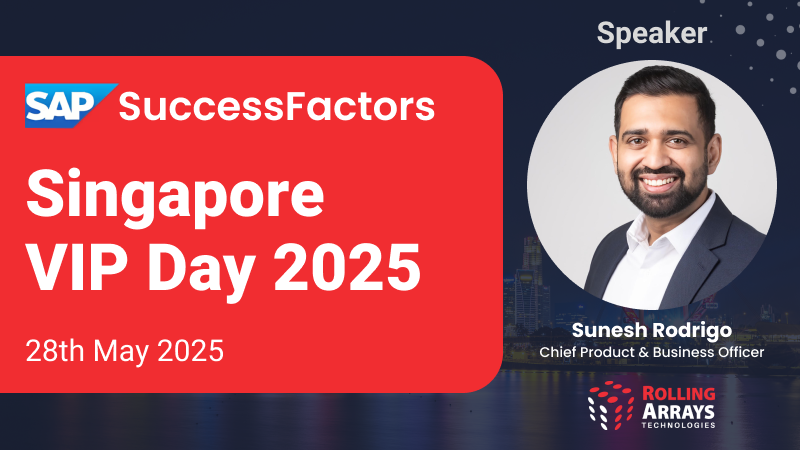RollingArrays's tweet image. #RATech at SAP SuccessFactors VIP Day 2025 in Singapore (May 28)! 

Join Sunesh Rodrigo, CPO &amp;amp; Business Officer, to learn how to supercharge HR with AI add-ons for SuccessFactors. 

Register: go4.events.sap.com/singapore-vipd… 

#HRTech #SuccessFactors #SAP #AI #HRTransformation