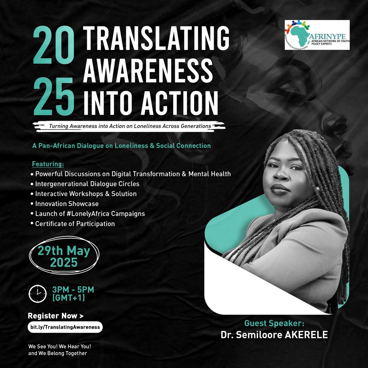 afrinype01's tweet photo. DR. SEMILOORE AKERELE WILL BE SPEAKING AT AFRINYPE’s WEBINAR ON THURSDAY

“The Unspoken Burden: Mental Health Stigma and Its Role in Perpetuating Social Isolation"

Semiloore Akerele, PMHNP, PhD(c) is a licensed Psychiatric Mental Health Nurse Practitioner, founder and CEO of /1 https://t.co/9ku5JNLXzn