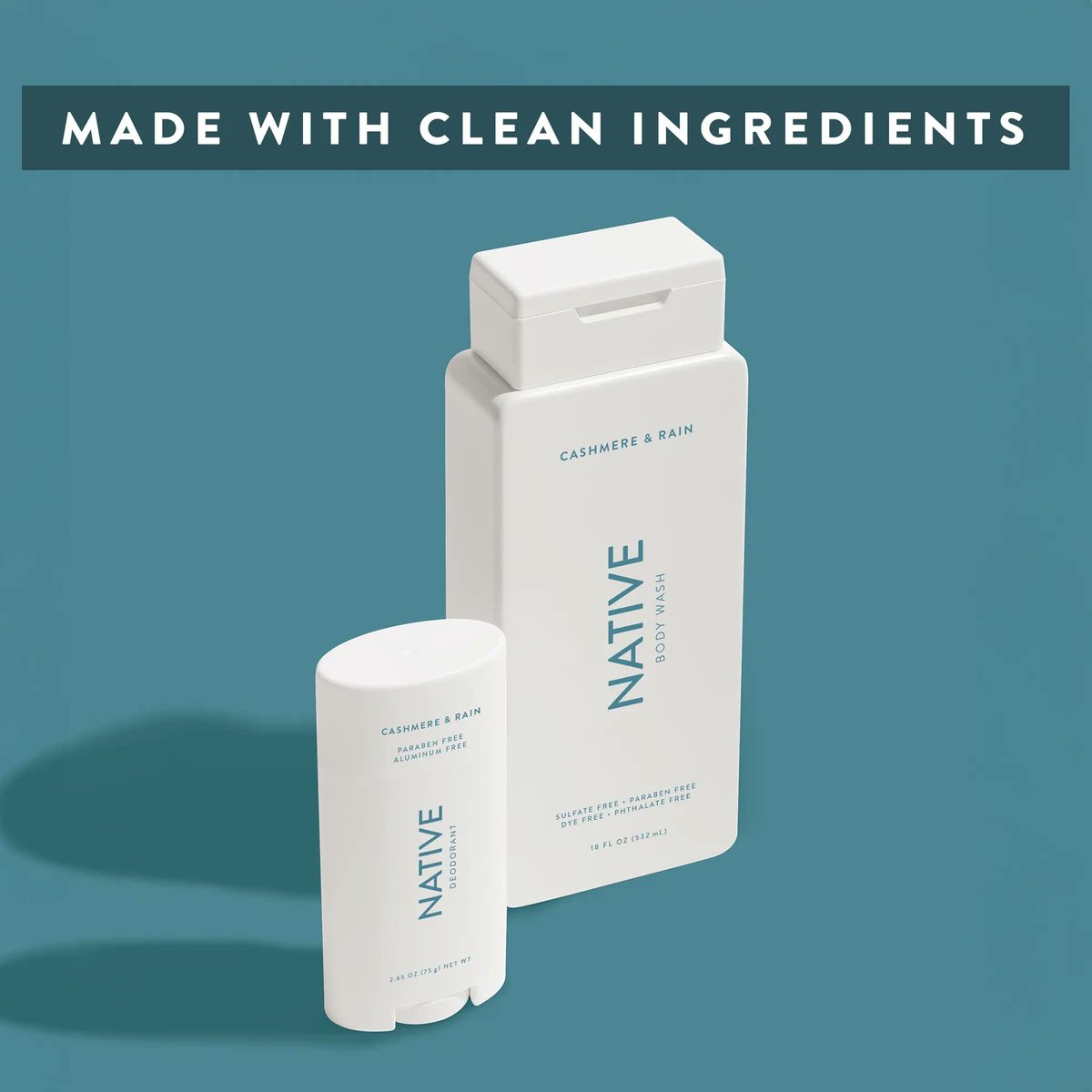 DrugXpressja's tweet image. Experience the luxurious lather of Native Natural Body Wash in the refreshing scent of #Cashmere &amp;amp; Rain. Specially formulated to cater to all skin types, this 18 fl oz sulfate-free wash is dye-free and gentle enough for daily use. 
 #SulfateParaben #DyeFree #NativeBodyWash