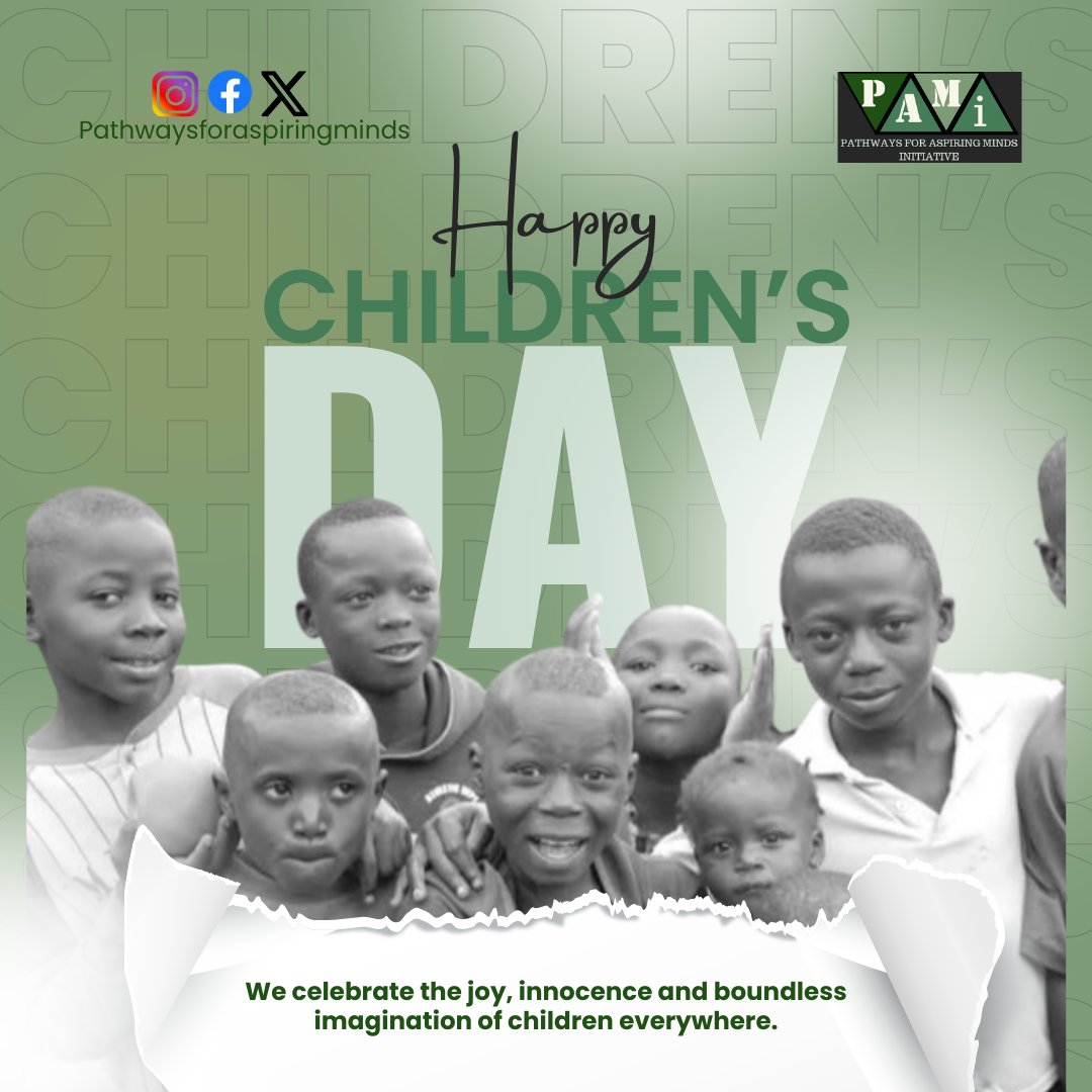 PAMi_AGIDINGBI's tweet photo. At PAMi, we believe every child deserves a chance to dream, grow, and thrive. Today, we celebrate their joy, strength, and the bright future they represent. Happy Children’s Day from all of us at Pathways for Aspiring Minds Initiative!"
#ChildrensDay #PAMiCares #EveryChildMatters https://t.co/EMtwgQKg75
