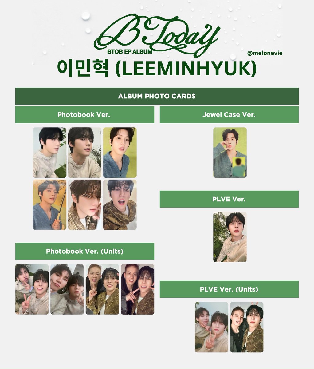 BTOB 'BTODAY' Photocard Template Minhyuk + MS, DMM3 (LD) and APMU4