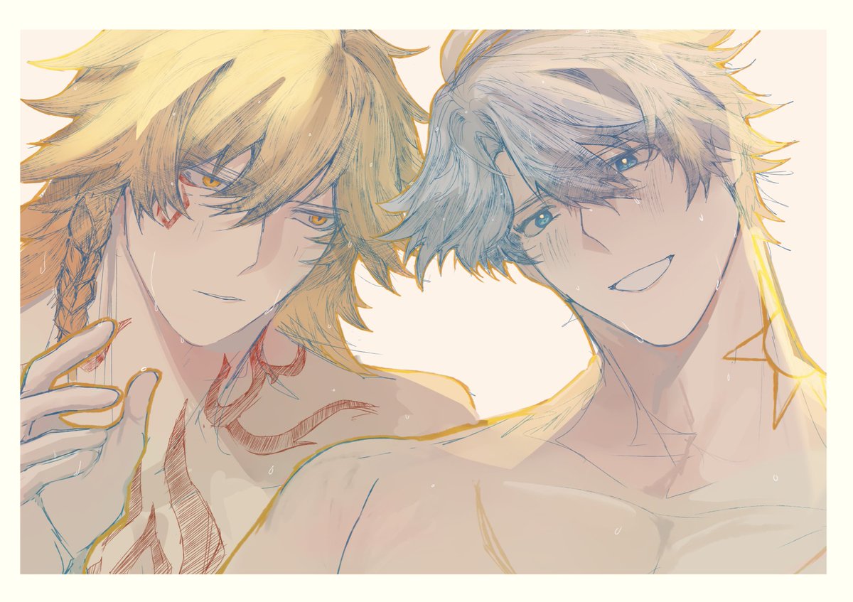 "Ahaha, even in the bath, you're loathe to part with your braid." 

"HKS. You pulled me here in the first place."

#phaidei #myphai