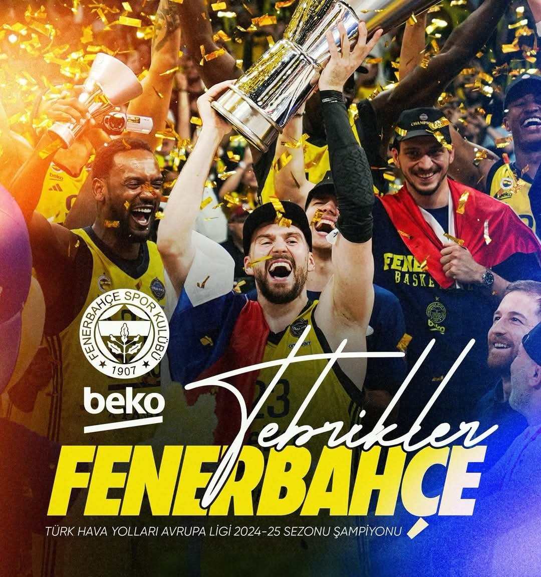 THY Avrupa Ligi şampiyonu olan Fenerbahçe Erkek Basketbol Takımımızı yürekten kutluyorum.🏆

Ülkemize bu gururu yaşattığınız için teşekkürler.🇹🇷

#FenerbahceBeko