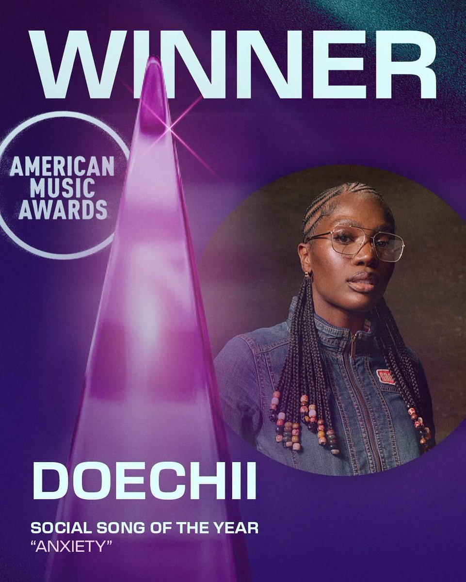 Capitol Music (@capitolmusic) on Twitter photo No brainer 👏 <a href="/officialdoechii/">Swamp Princess🐊</a> wins <a href="/AMAs/">American Music Awards</a> “Social Song Of The Year” with “Anxiety” No brainer 👏 <a href="/officialdoechii/">Swamp Princess🐊</a> wins <a href="/AMAs/">American Music Awards</a> “Social Song Of The Year” with “Anxiety”