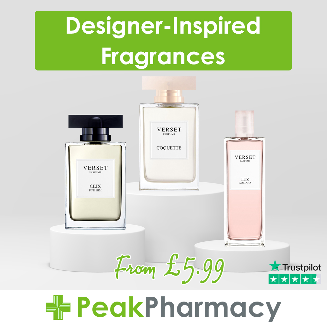 Verset smells just like the designer brands... but without the designer price!

Shop online OR at select Peak Pharmacy branches.

Find your perfect match  ➡ peakpharmacy.co.uk/pharmacy/185-V…

#Dupes #Scents #Fragrance #FragranceLovers