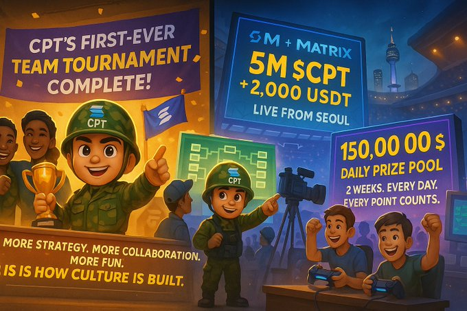 Xero_Cap's tweet photo. $CPT is going GLOBAL! Come check out our next level Gaming Tournament! We will be live in Korea!!!
π64 Teams. 5M $CPT + $2K USDT.
π°π· LIVE from Seoul, KOREA. In collaboration with the legends at @Matrixdotfun
π₯ TRAIN SOLDIERS FOR THE #WAR4FUN BEGINS!