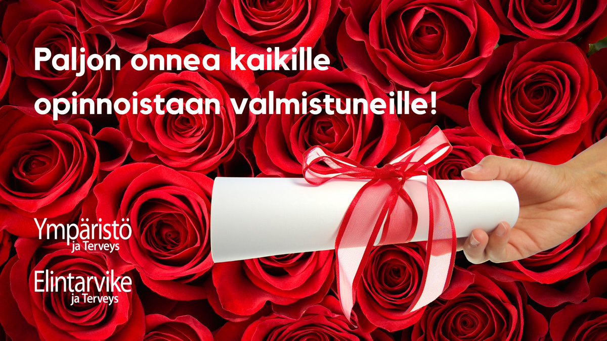Paljon onnea kaikille opinnoistaan valmistuneille! Toivottavat ammattilehdet Ympäristö ja Terveys sekä Elintarvike ja Terveys. #ammattilehti #ammattilehti_tukena_työssäsi #onnea_valmistuneille