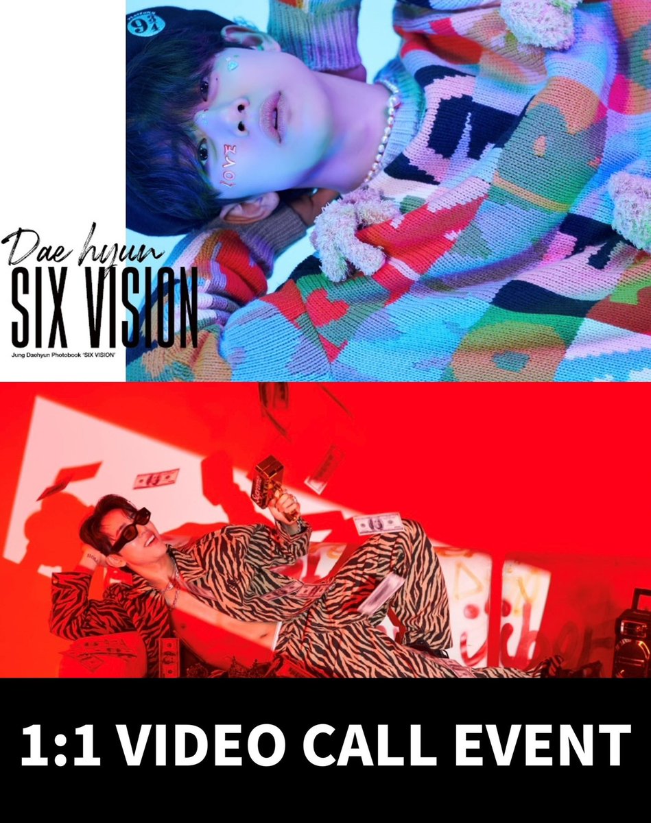 Kgoods_Global's tweet photo. 🏆 JUNG DAE HYUN PHOTOBOOK - SIX VISION 재발매🏆
📢 SIX VISION 재발매 기념 EVENT! 상품 오늘 15시 판매개시❣🏆 👏👏👏

1. 랜덤 특전 EVENT‼
  📲 비디오 콜. 24명
  👕화보집 착장 의류 SET [DJ, HIPHOP]. 2명
  🖼사인 폴라로이드. 20명

2. PHOTO CARD 전 6종류 중 랜덤 2장 증정 [NEW ver.]

📆 판매 : 05/27 ~ 06/08 23:59(KST)
📦 발송 : 06/09 순차발송 

✅구매:
➡ https://t.co/PS6R176b0j 
➡ https://t.co/M2V5GdBNXX

#정대현 #JUNGDAEHYUN
#PHOTOBOOK #SIX_VISION