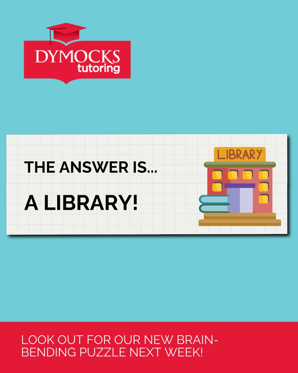 DymocksTutoring's tweet image. Riddle recap: “What building has the most stories?”
📚 The answer is… a library!

Thanks for playing—stay curious and we’ll see you next Friday for a new riddle!
 
#RiddleAnswer #BrainTeaser #FunLearning #DymocksTutoring