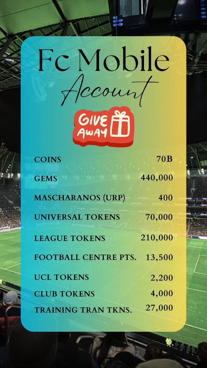 🚨 We are going Big with the Raffle during TOTS event!

🎉 One of the Best FC Mobile Account 🎉

🔺Each $10 = 1 Raffle Entry
🔺More raffle entries = More chances of winning
🔺Limited Raffle Entries: 35 available (15 already booked)

🌟 RT and DM to book your spot 🚨

#FCMobile