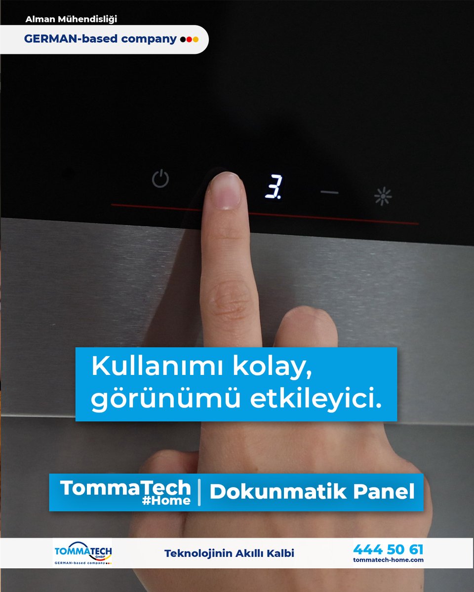 Tommatechhome's tweet image. 🔹Tommatech Ankastre Davlumbaz

Dokunmatik panel ile mutfağınıza şıklık katın! Tommatech ankastre davlumbaz, kullanım kolaylığı ve etkileyici tasarımıyla fark yaratır

☎️444 50 61 | tommatech-home.com
📨bilgi@tommatech-home.com
#tommatechhome #dokunmatikpanel #touchcontrol