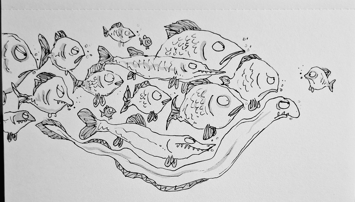 deep sea commute... "you're going the wrong way"...