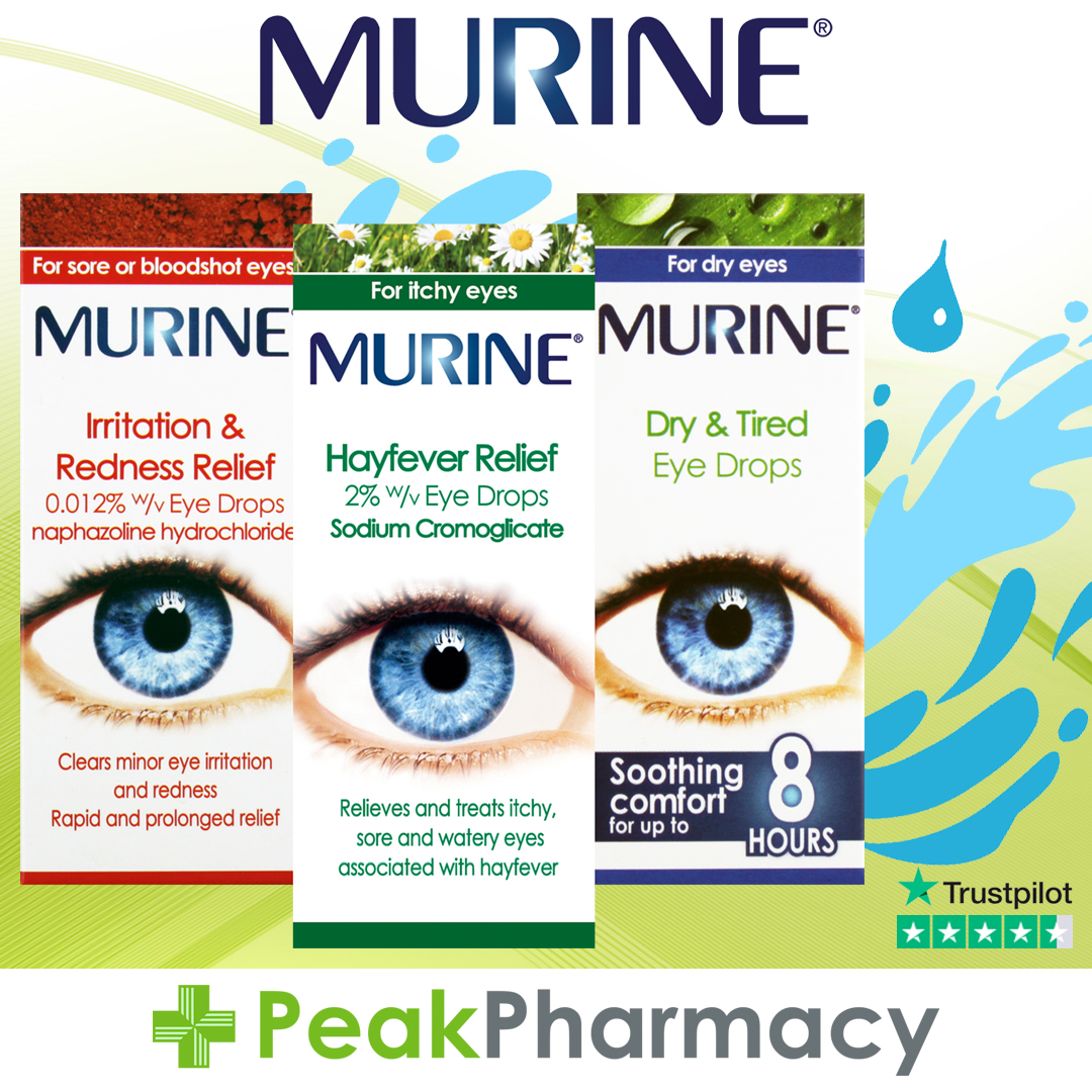 Refresh your view with the Murine Eye Drops range.

💧 Fast-acting relief
💡 Targets redness, dryness &amp; allergies
🛡️ Gentle and effective for everyday use

See the difference with Murine.

SHOP NOW ➡ peakpharmacy.co.uk/pharmacy/148-M…

#EyeCare #AllergyRelief #RedEye