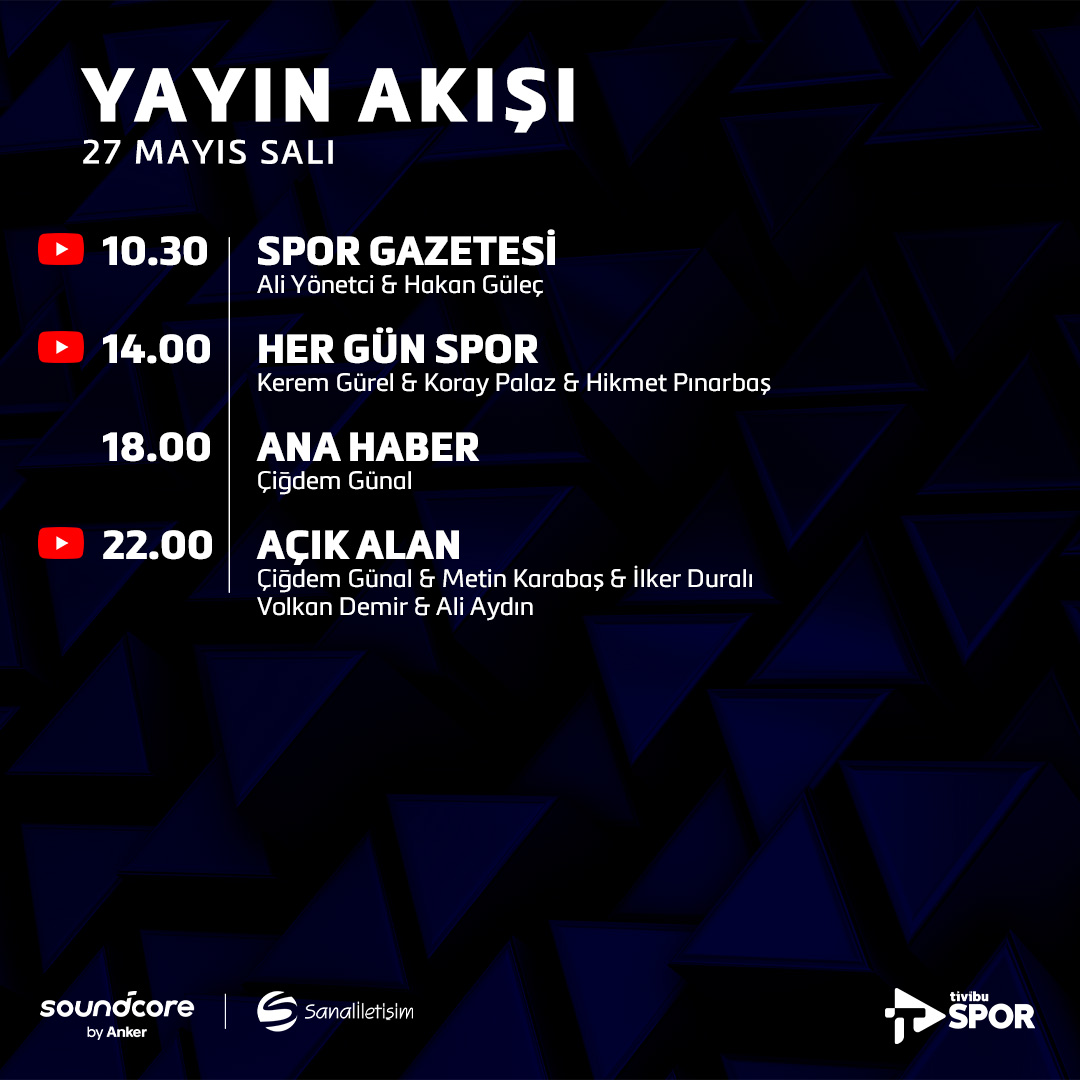 Tivibu Spor'da bugün👇

-

🎧Gürültüsüz seyahatin tadını çıkarmak için soundcore by <a href="/ankerturkiye/">anker.tr</a>