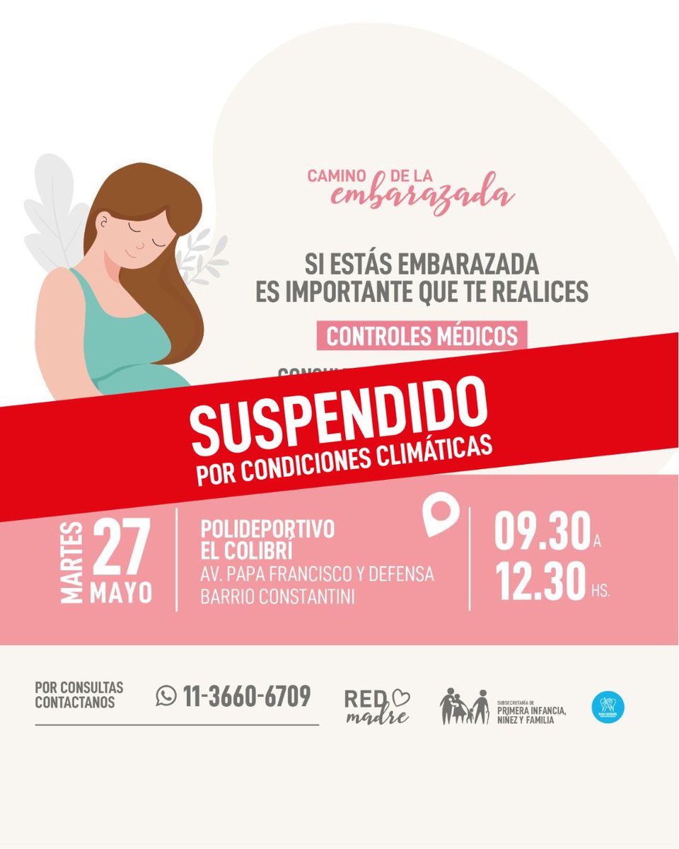 El operativo de Camino de la Embarazada de hoy fue suspendido a causa de las condiciones climáticas