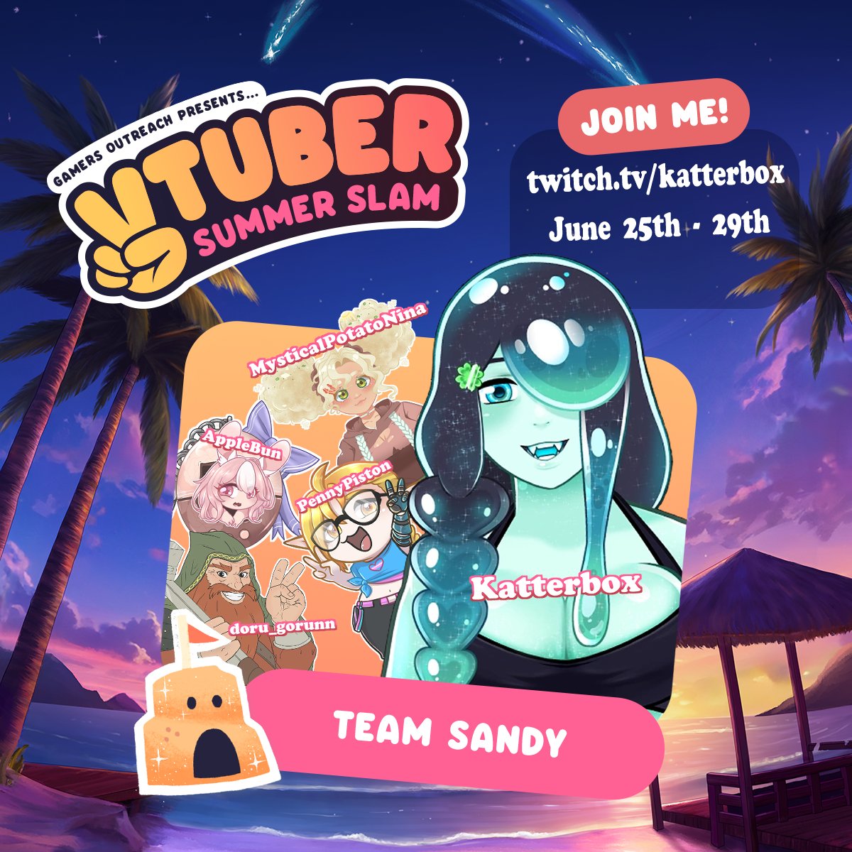katterbox.bsky (@katterboxstudio) on Twitter photo A few friends and I are joining the Summer Slam by <a href="/GamersOutreach/">Gamers Outreach</a> !
Taking up the group name of "Rock Candy," we're ready to share some fun game moments for charity! #vtuberss2025
Stay tuned for more details as we get closer to time~ >:D A few friends and I are joining the Summer Slam by <a href="/GamersOutreach/">Gamers Outreach</a> !
Taking up the group name of "Rock Candy," we're ready to share some fun game moments for charity! #vtuberss2025
Stay tuned for more details as we get closer to time~ >:D