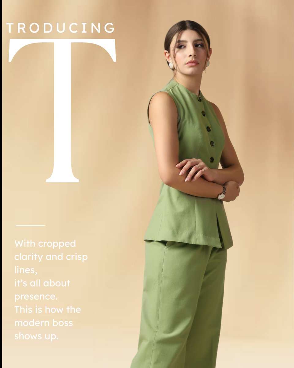 Overthinkershop's tweet image. Introducing Presence.
With cropped clarity and crisp lines, it&apos;s not just about the outfit—it&apos;s about owning the moment.
This is how the modern boss shows up.

#CrispInGreen #TailoredForPower #StyleWithIntent #BossAttire #MinimalMaximal #overthinker #thinkwithstyle #bold