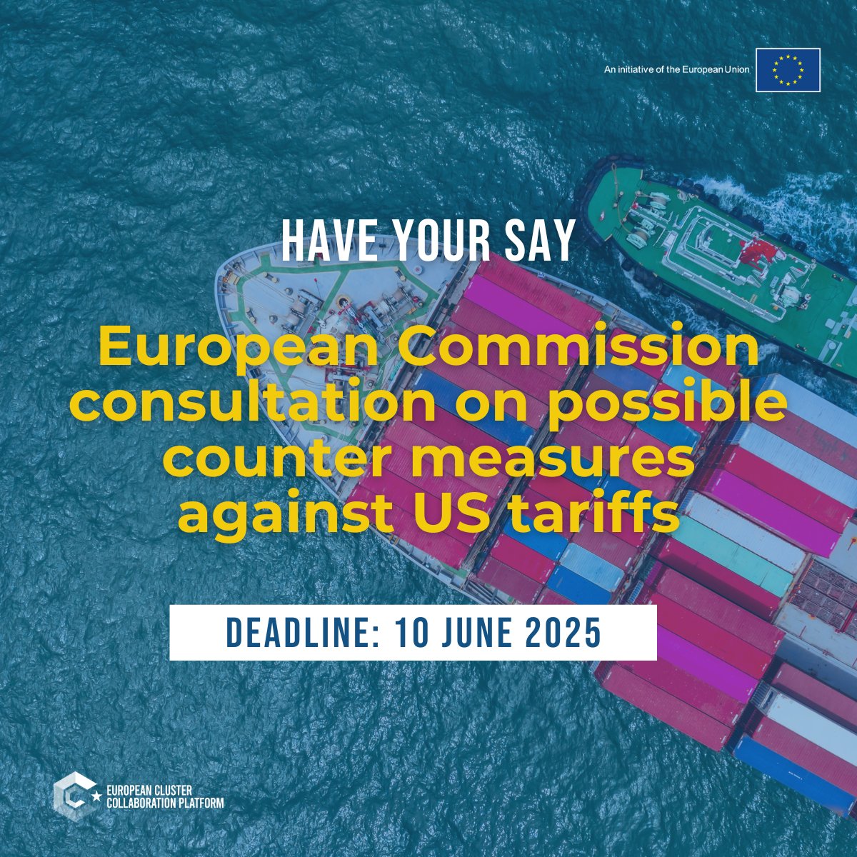 European Cluster Collaboration Platform (ECCP) (@clusters_eu) on Twitter photo π’ Calling EU clusters and SMEs: your input matters!
The <a href="/EU_Commission/">European Commission</a> wants your input on goods which could be affected by possible countermeasures to US tariffs. Consultation open until 10 June, 12:00 (CEST).π¦
π£οΈ #EUHaveYourSay β‘οΈ clustercollaboration.eu/content/commisβ¦
#EUClusters π’ Calling EU clusters and SMEs: your input matters!
The <a href="/EU_Commission/">European Commission</a> wants your input on goods which could be affected by possible countermeasures to US tariffs. Consultation open until 10 June, 12:00 (CEST).π¦
π£οΈ #EUHaveYourSay β‘οΈ clustercollaboration.eu/content/commisβ¦
#EUClusters