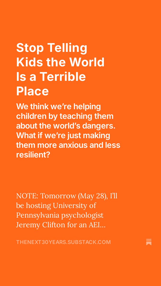 Robert Pondiscio (@rpondiscio) on Twitter photo The work of <a href="/jerclifton/">Jer Clifton</a> on "primal world beliefs" is virtually unknown in K-12 education, but has profound implication. Read my latest at The Next 30 Years and join me tomorrow for an <a href="/AEIeducation/">AEI Education</a> webinar with Jeremy Clifton.
thenext30years.substack.com/p/stop-telling… The work of <a href="/jerclifton/">Jer Clifton</a> on "primal world beliefs" is virtually unknown in K-12 education, but has profound implication. Read my latest at The Next 30 Years and join me tomorrow for an <a href="/AEIeducation/">AEI Education</a> webinar with Jeremy Clifton.
thenext30years.substack.com/p/stop-telling…