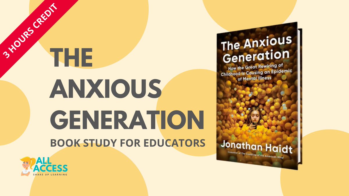 📒 Join "The Anxious Generation" Summer Book Study for #Educators! (starts June 11)
💥 3 Hours PD Credit!
➡️ member.shakeuplearning.com/the-anxious-ge… 
#edtech #edchat #anxiousgeneration #googleedu #aiineducation #TCEA #ISTE #FETC