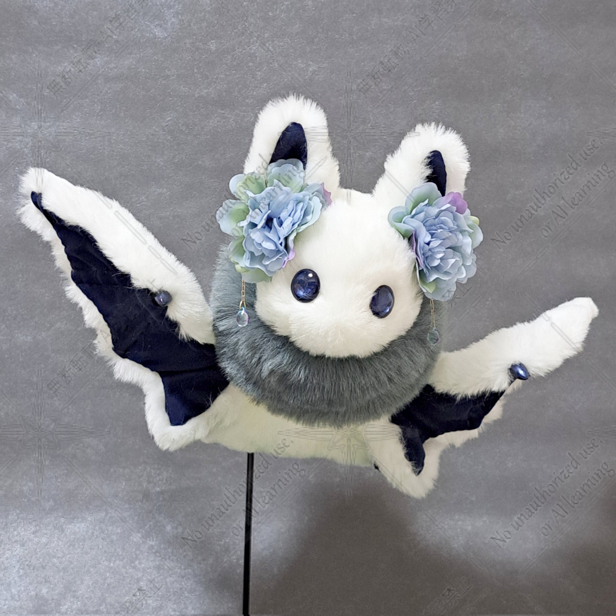 まめこの仔　雨色耳飾りのこうもりのぬいぐるみ 人気のファッションブランド！ まめこの仔 雨色耳飾りのこうもり