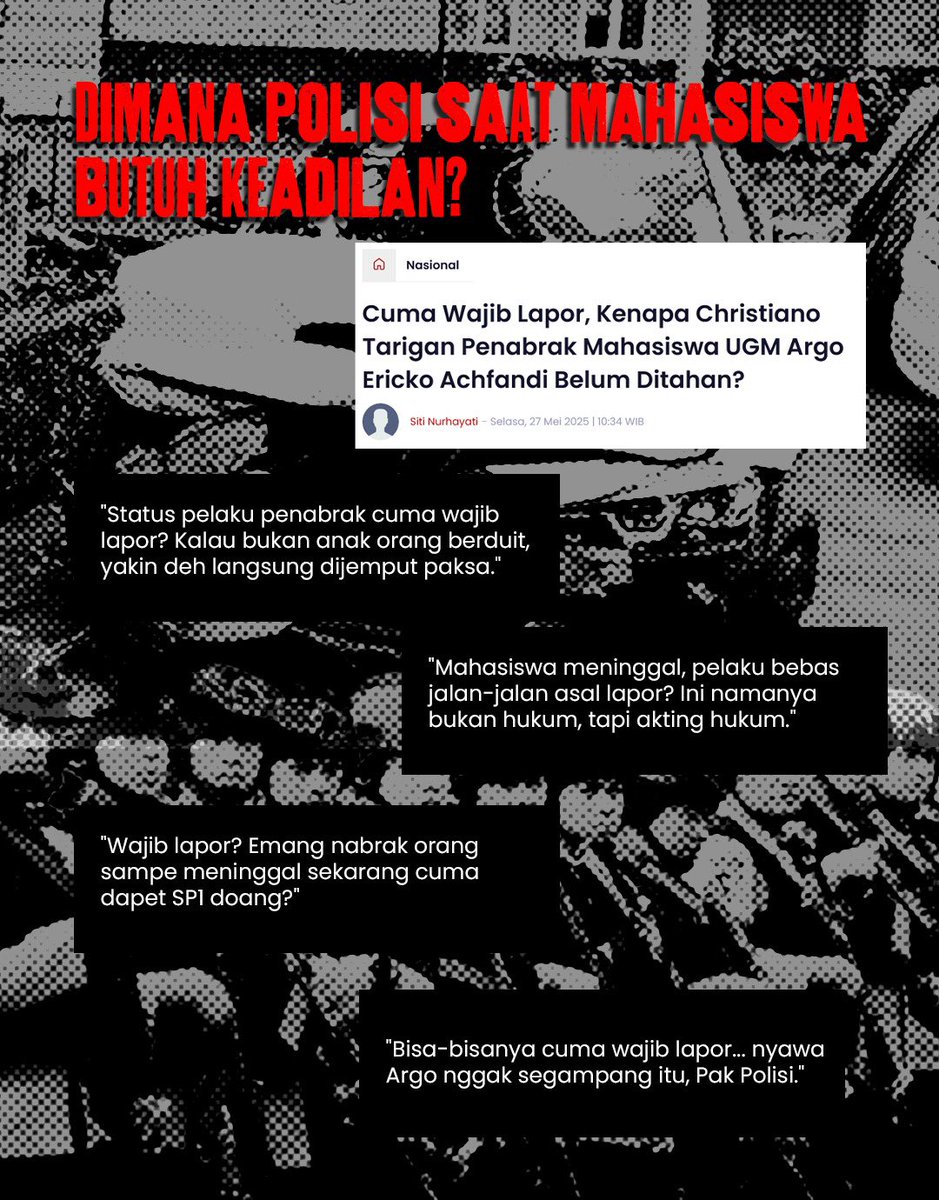 jjhyours's tweet photo. Argo Ericko Achfandi, kau tak sendiri. Kami bersamamu menuntut keadilan! #DimanaChristianoTarigan https://t.co/KWVCZEmPgl
