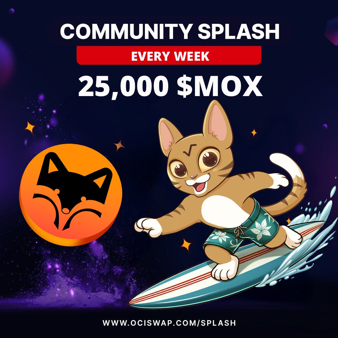 MOX COMMUNITY SPLASH 💦

Join the MOX Community Splash now and get your share of 25,000 $MOX weekly!

ADD LIQUIDITY NOW
ociswap.com/resource_rdx1t…

$XRD #Radix #P2E #PlayToEarn #GameFi <a href="/ociswap/">Ociswap - The Radix DEX</a>