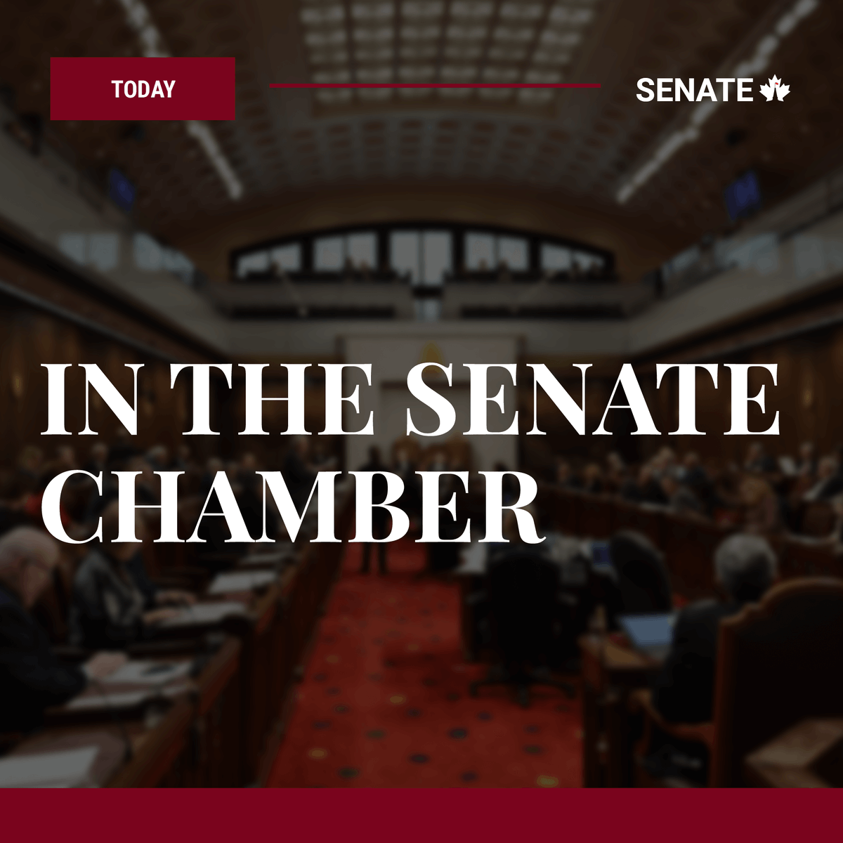 Today’s sitting will begin at 10 a.m. ET 

📺 Watch on Senate ParlVU: ow.ly/PFYM50VYVrO

#SenCA #CdnPoli