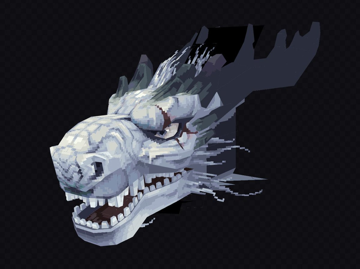 Ghost773748999's tweet image. Dragon&apos;s Head
#Blockbench #Blender #lowpoly #pixelart