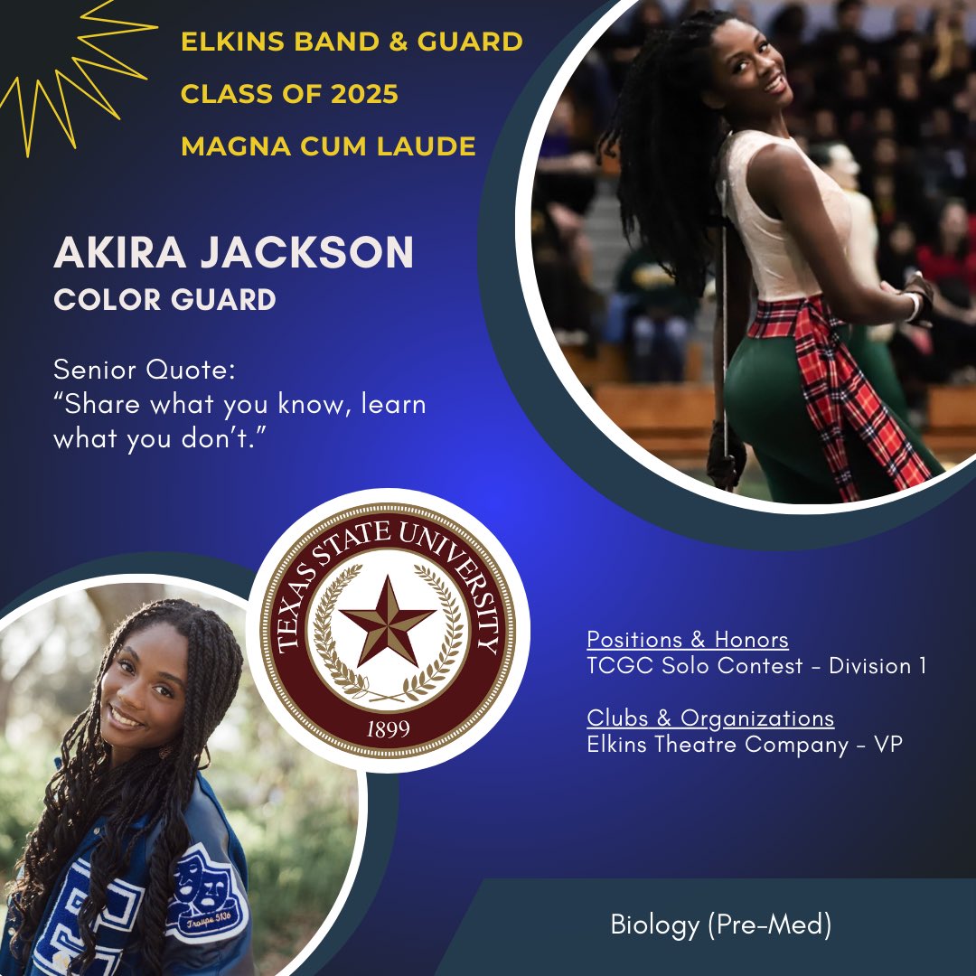 Congratulations to EHS Guard Senior, Akira Jackson! 💙💛