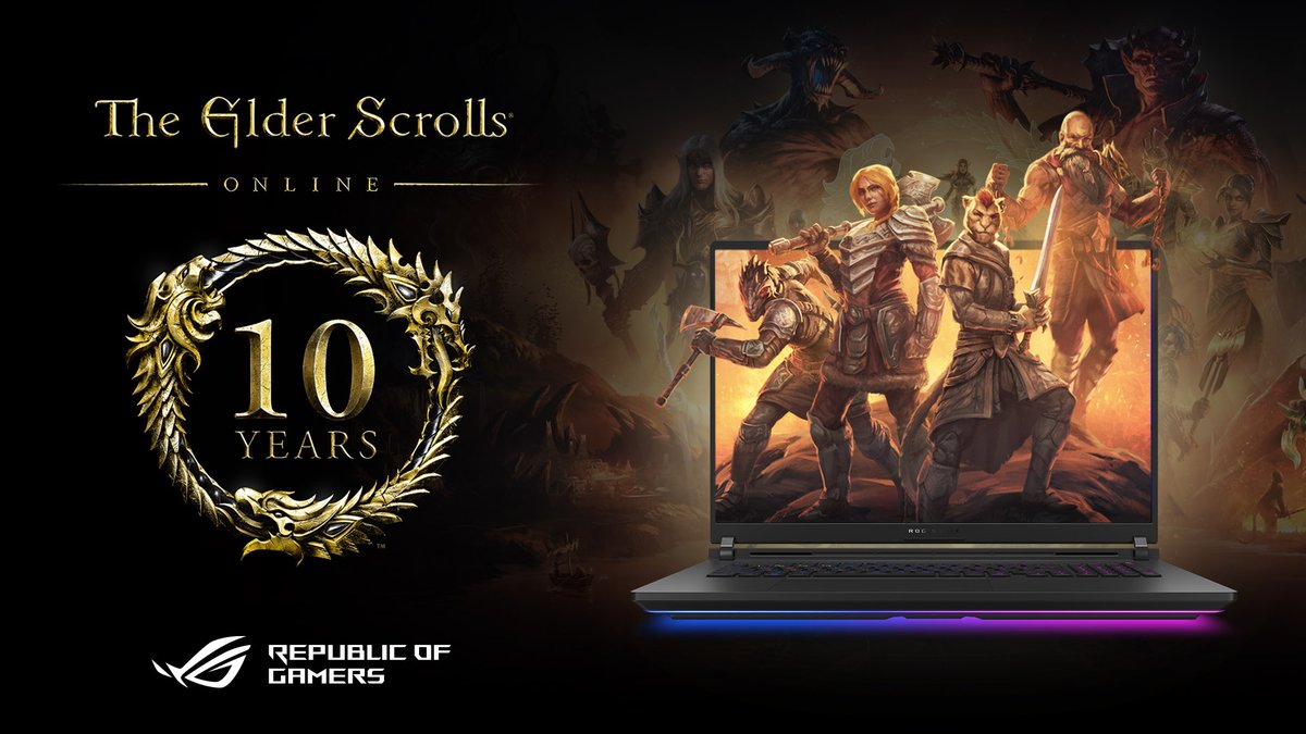 The Elder Scrolls Online turns 10... the adventure continues!
Celebrate with epic quests and the new ROG 2025 gaming laptops.
We’re giving away 3 game codes!

👉 Follow <a href="/ASUS_ROG/">ROG Global</a> &amp; <a href="/TESOnline/">The Elder Scrolls Online</a>
Like &amp; comment to enter
3 winners | Ends June 13