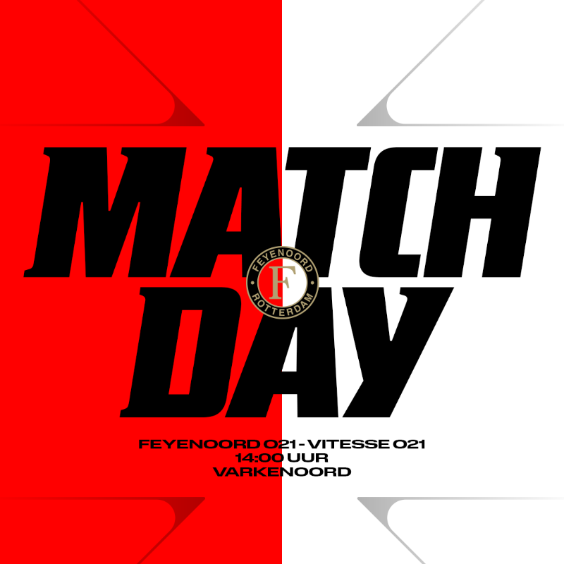Feyenoord's tweet photo. #FeyenoordO21 ⚔️ Vitesse O21
↬ 𝗟𝗜𝗩𝗘 op Feyenoord ONE
#FeyenoordAcademy