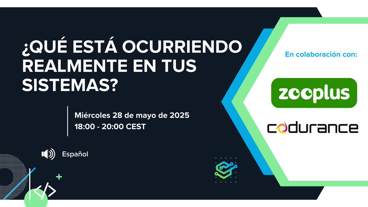 ¿Observabilidad? No es solo logs y métricas. Es anticiparse a fallos, entender sistemas y tomar decisiones con datos.

Te lo contamos todo mañana a las 18:00h en las oficinas de Zooplus (C/ Génova 17)☺️
meetup.com/madswcraft/eve…