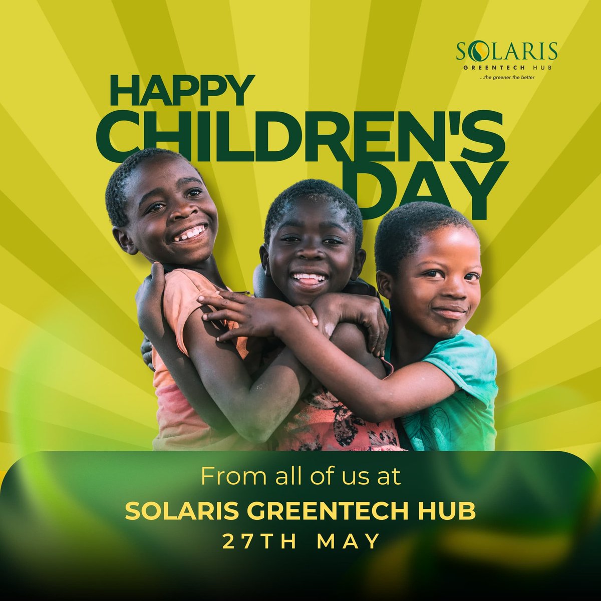 Happy Children's day from all of us at Solaris greentech hub 💡♻️
Powering young minds🤝
Bright Minds &amp; Bright Energy ✨💫

We celebrate the children &amp; the childhood memories we've all shared💫

#highlightseveryone #SolarEnergy #ChildrensDay #childhoodmemories