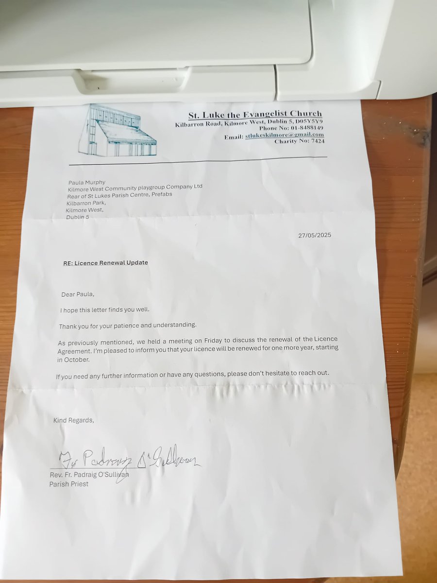 More breakingnews the kilmore community playgroup have got an extension till mext October great news 💪💪