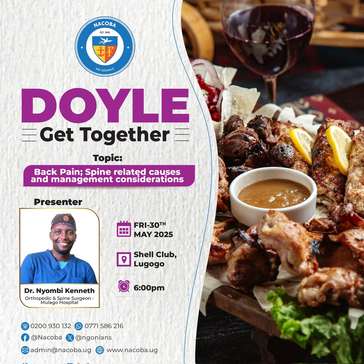 <a href="/ngonians/">NACOBA</a> Doyle house is hosting the monthly get together. The topic for the day will be "Back pain, spine related causes and management considerations." Tell a friend to tell a friend, Doyle egabudde 🥳🎉
#nisidominus