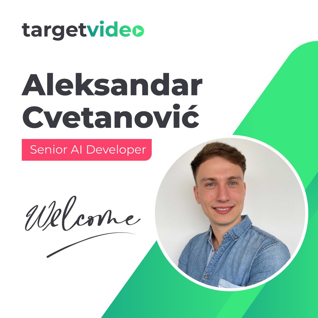 📣 We’re excited to announce that Aleksandar Cvetanovic has joined TargetVideo as a Senior AI Developer. 📣

Join us in wishing him a warm welcome. 🤗

#TargetVideo #VideoPlatform #VideoPlayer #VideoAdvertising #AI #AIDev #Employee #Welcome