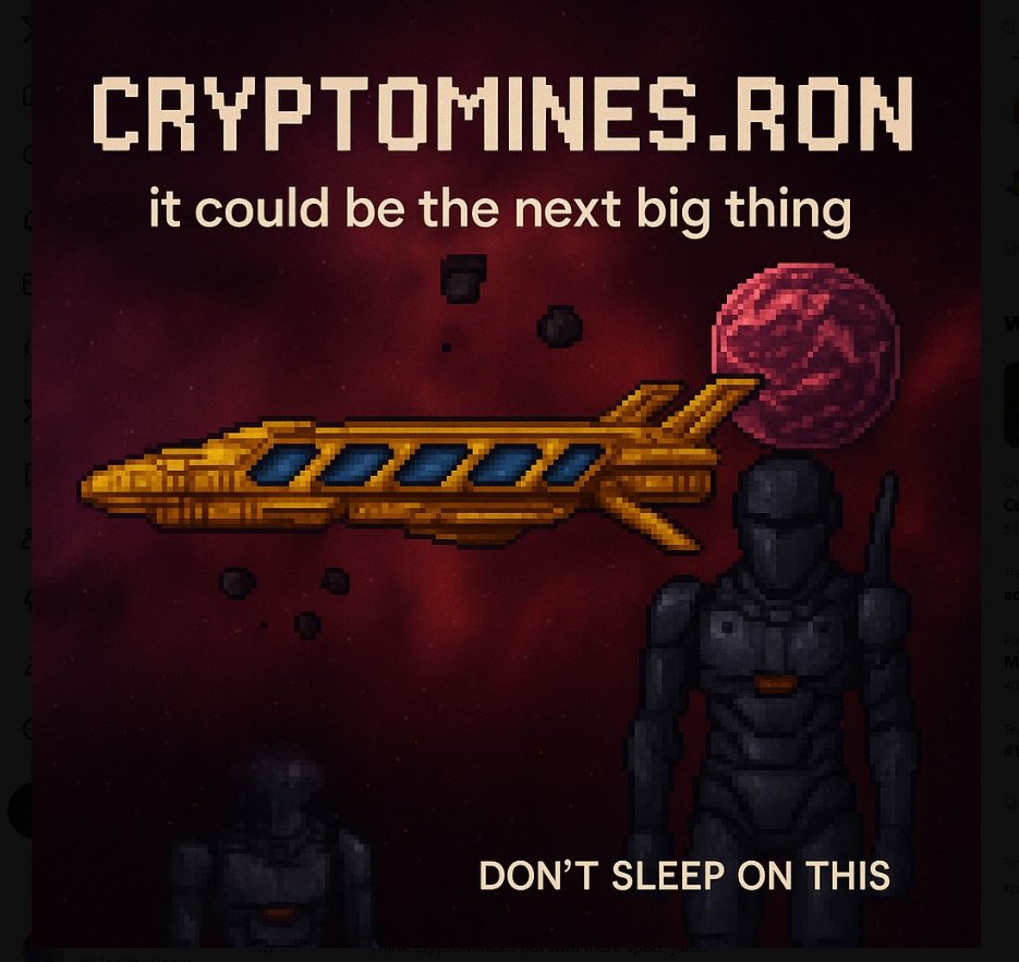hanphi.ronke (@hanphi_ronin) on Twitter photo 🚀 A New Era Begins with <a href="/CryptoMinesRON/">CyptoMines.Ron</a>! 🛸
We’re thrilled to be part of the launch of CryptoMines, an exciting new project on Ronin that’s bringing fresh energy to the NFT gaming space! 🌌
As an early supporter, we’re inviting our amazing community to join their official 🚀 A New Era Begins with <a href="/CryptoMinesRON/">CyptoMines.Ron</a>! 🛸
We’re thrilled to be part of the launch of CryptoMines, an exciting new project on Ronin that’s bringing fresh energy to the NFT gaming space! 🌌
As an early supporter, we’re inviting our amazing community to join their official