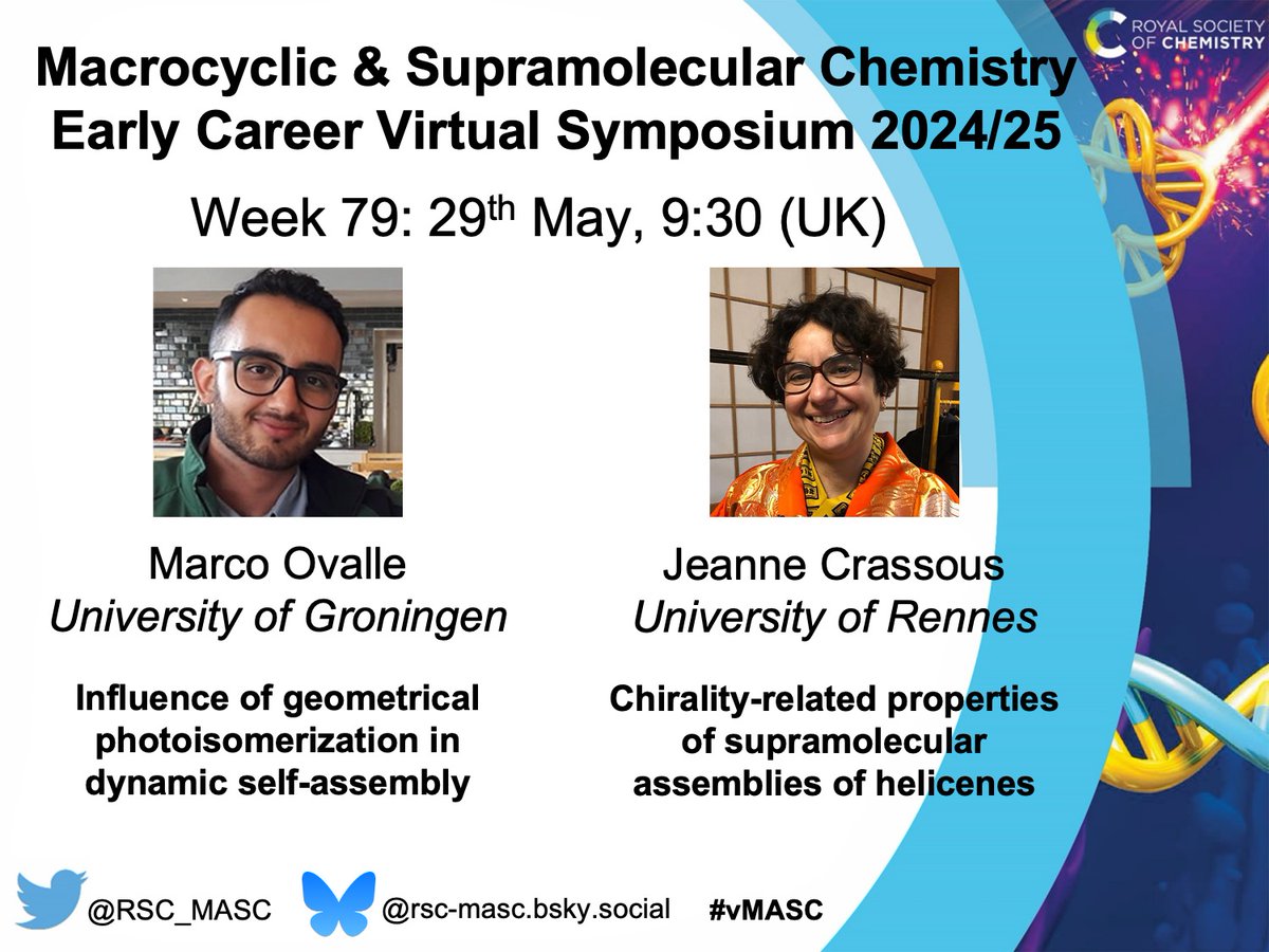 RSC_MASC (@rsc_masc) on Twitter photo Our next seminar will be from <a href="/MarcoOvalleMA/">Marco Ovalle</a> (UGroningen) and <a href="/JeanneCrassous/">JeanneCrassous@ISCR</a> (URennes) speaking this Thursday 29th April 09:30 (UK). Register at mascgroup.co.uk/vmasc-4/ to attend and hear talks on helicenes and photoisomerisation! Our next seminar will be from <a href="/MarcoOvalleMA/">Marco Ovalle</a> (UGroningen) and <a href="/JeanneCrassous/">JeanneCrassous@ISCR</a> (URennes) speaking this Thursday 29th April 09:30 (UK). Register at mascgroup.co.uk/vmasc-4/ to attend and hear talks on helicenes and photoisomerisation!