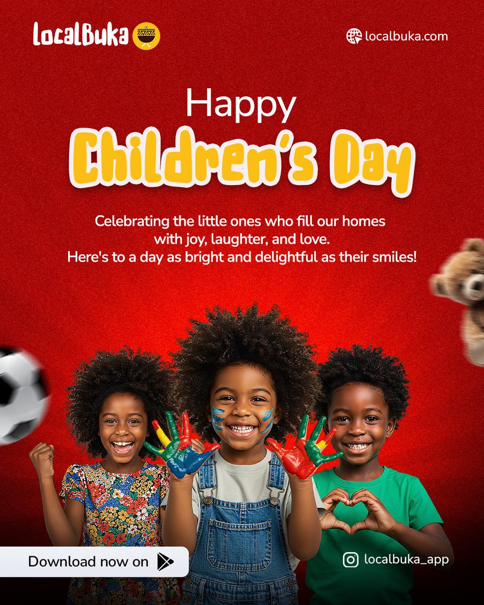 LocalBuka_app's tweet image. Big bites &amp;amp; Bigger smiles! 🍽️😄

Happy Children&apos;s Day from all of us @LocalBuka! Today, we celebrate the little foodies who bring joy to every meal.
May ur plates be full &amp;amp; ur hearts even fuller!

Keep serving up happiness, one delicious bite at a time! 🍗🎉 #HappyChildrensDay