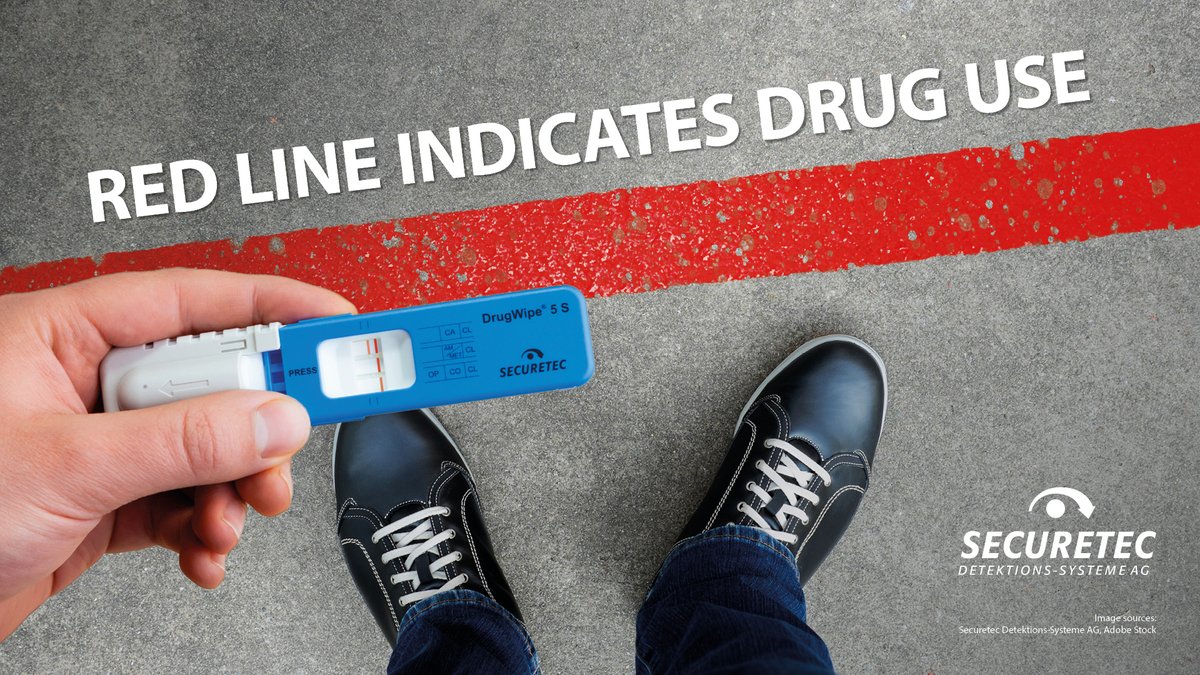 With the DrugWipe saliva test, red test lines indicate quickly and intuitively that drugs have been consumed. It detects even faint drug traces using just a small amount of saliva. 
Learn more: securetec.net/en/drug-test/r…