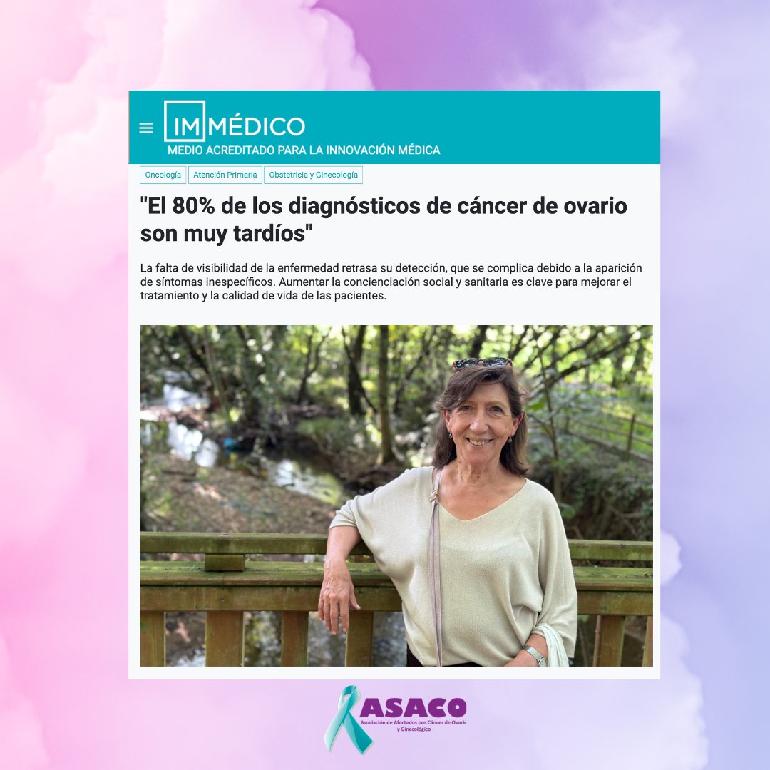 🎗 El 80% de los diagnósticos de cáncer de ovario llegan tarde.

📢 Visibilizar sus síntomas, apoyar a las pacientes y mejorar la atención son tareas urgentes.

🤝 Cada historia merece ser contada.

immedicohospitalario.es/noticia/51345/… 
#CáncerDeOvario #MiHistoriaContinúa #ASACO <a href="/IMMedicoHosp/">IM Médico</a>