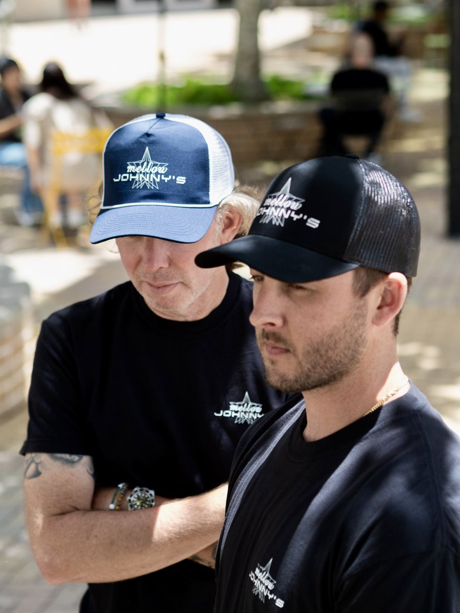 You need a new hat for summer.🧢

Our new CAD Star logo printed in white on a black snapback, six-panel, mesh-back trucker. Or go with the white on navy snapback mesh rope trucker design. Or—and hear us out—get both.

Get them at the shop or click thru: shop.mellowjohnnys.com/collections/ha…